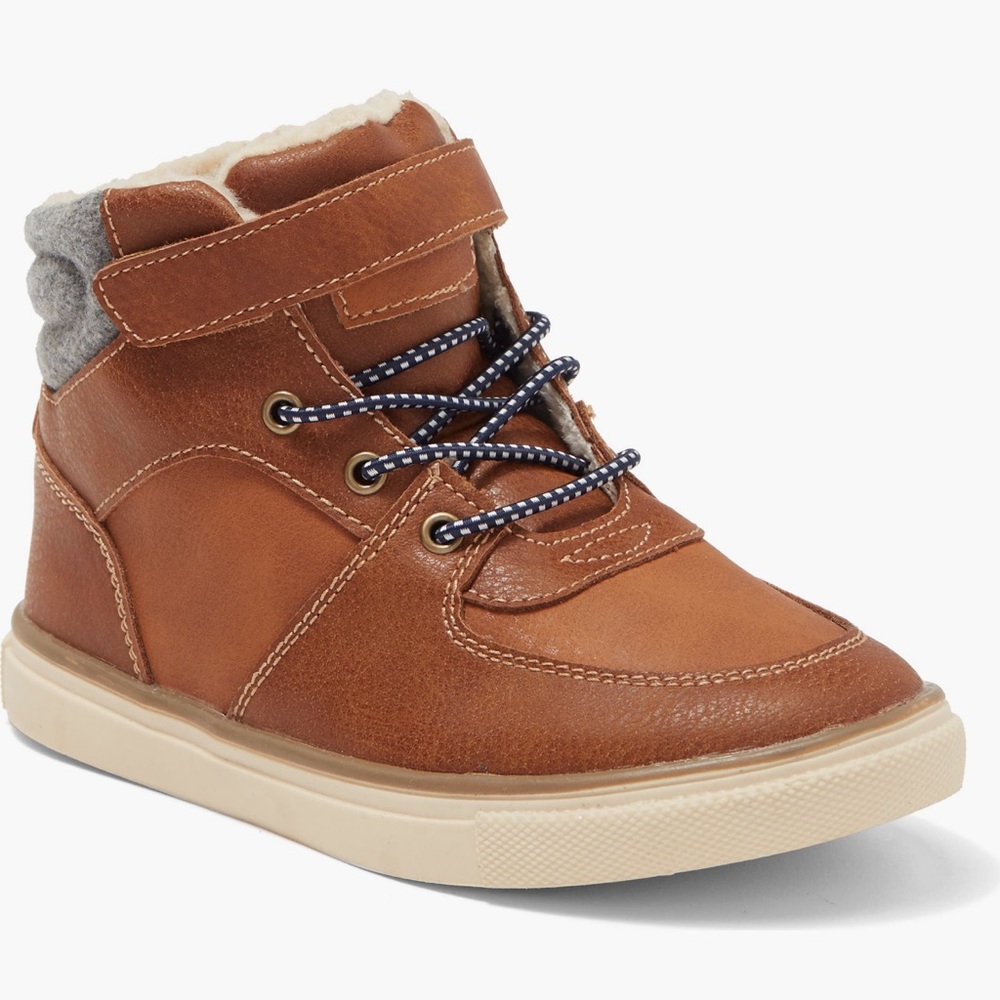 Nordstrom Brown and Gray Boots with Velcro Strap